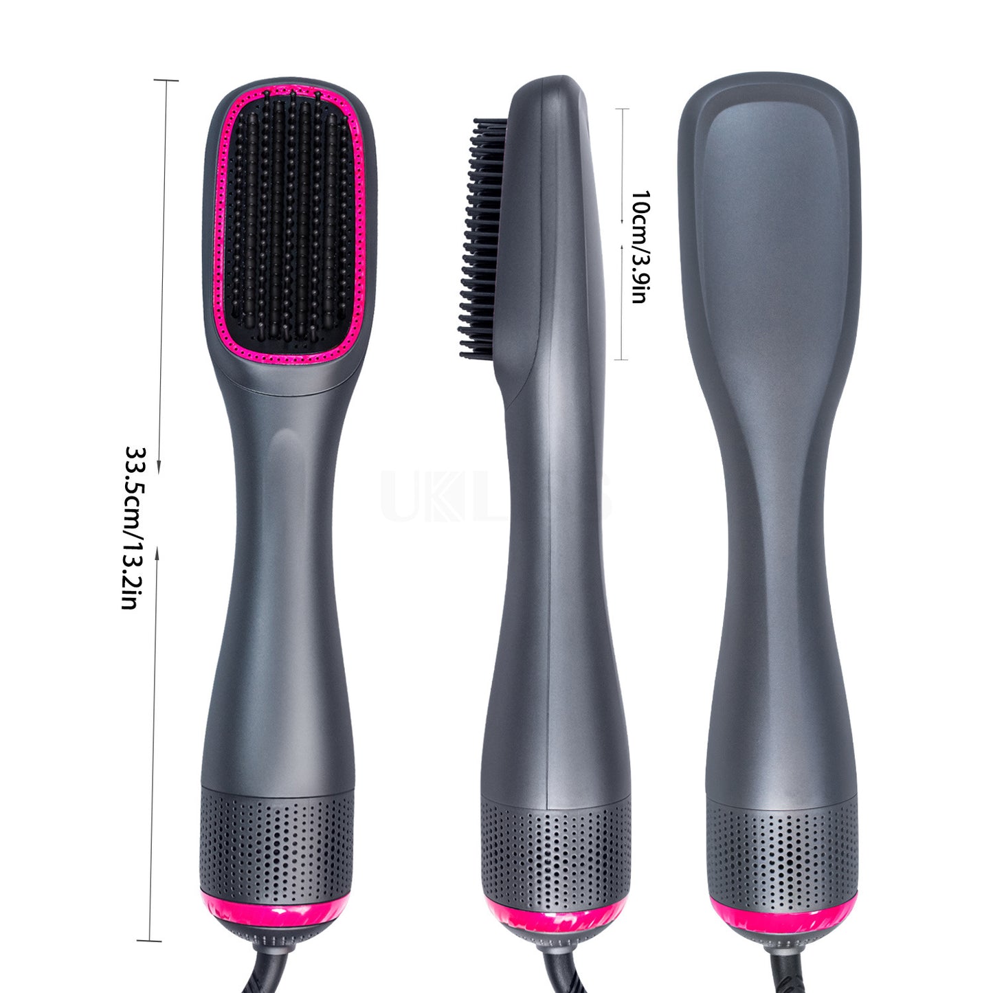 Three-in-One Hot Air Hair Comb Curling Iron & Straightener - Multiple Sizes