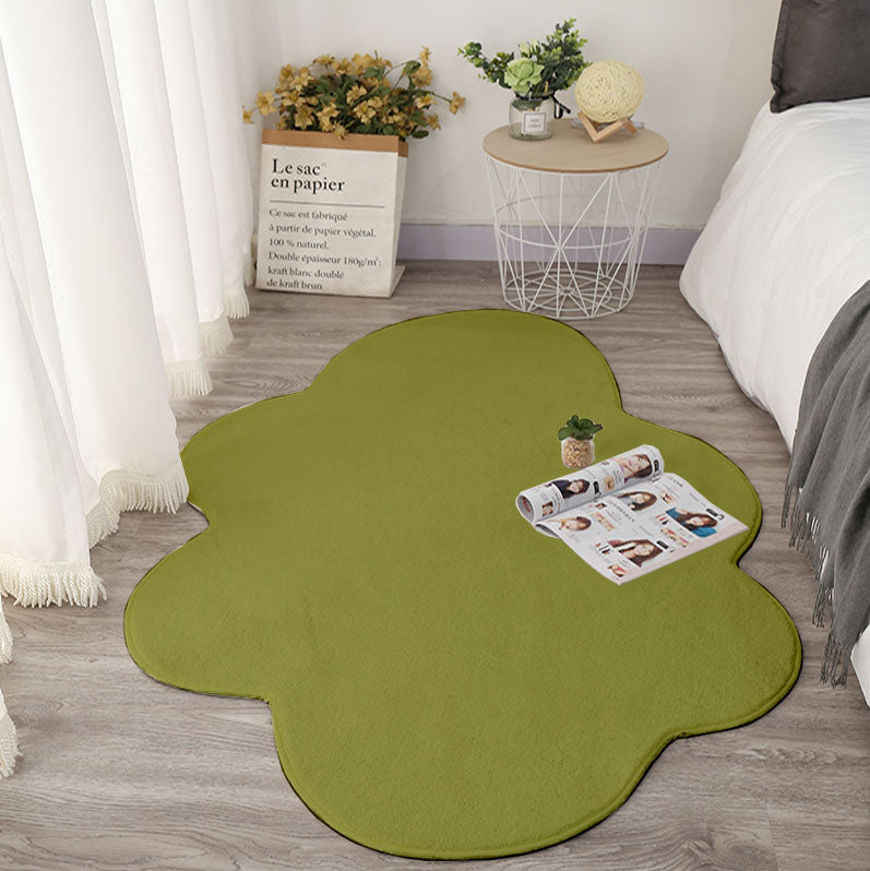Cute White Cloud Floor Mat - Bedside Photo Carpet for Living Room & Bedroom