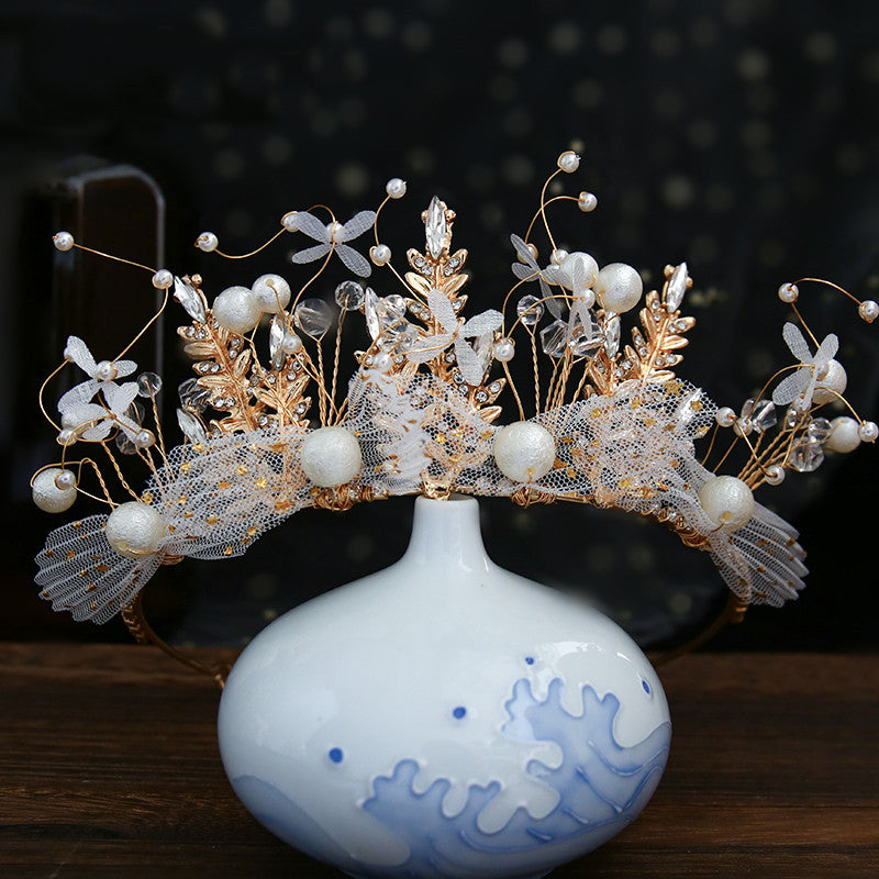 Children's Crown Headband with Ribbons - Golden