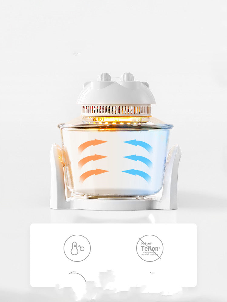 Large Capacity Electric Oil-Free Fryer - White 3L-8L Kitchen Appliance