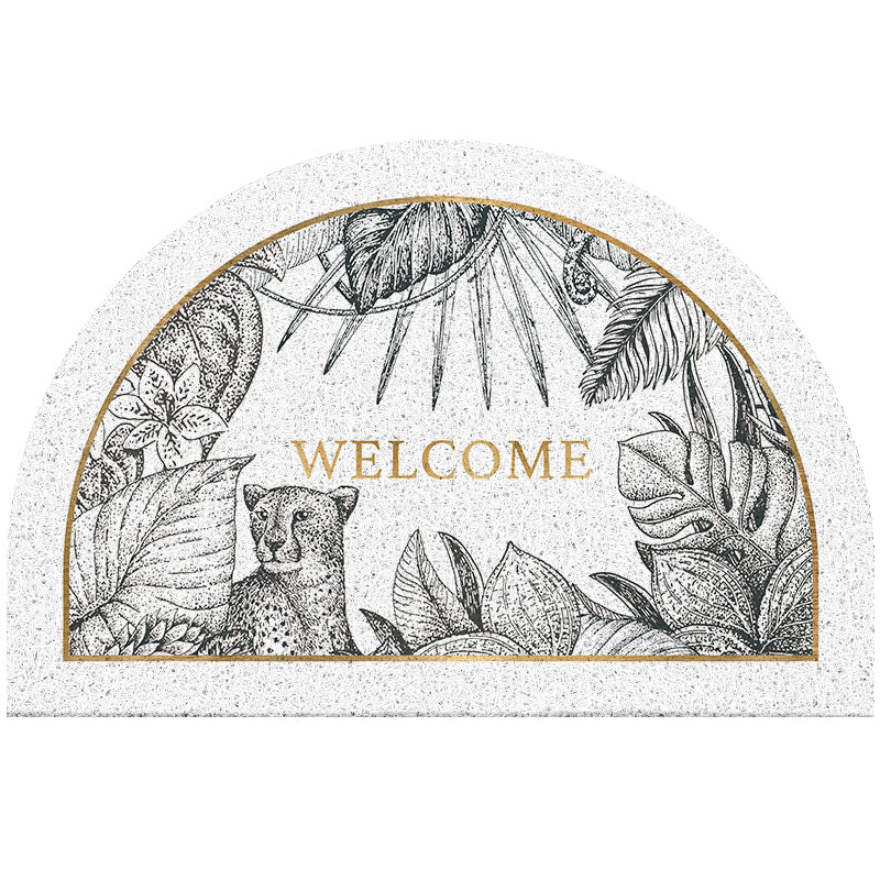 Nordic Entrance Door Mat Non-Slip Semi-Circle Carpet for Home & Garden