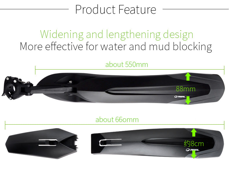 Mountain Bike Mudguard 24"-29" - Black