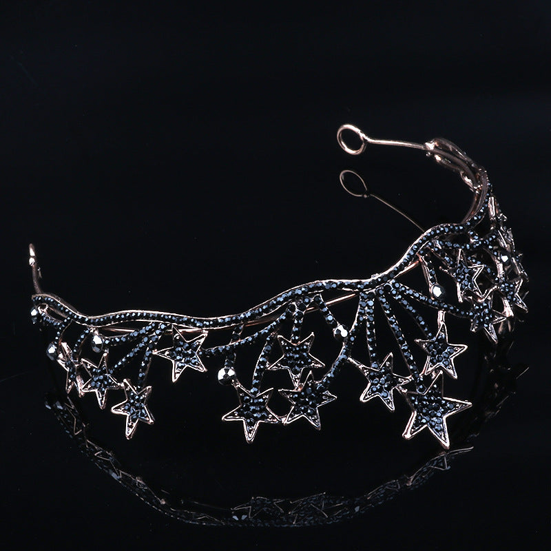 Star Bridal Headband with Crown Design for Weddings & Special Occasions