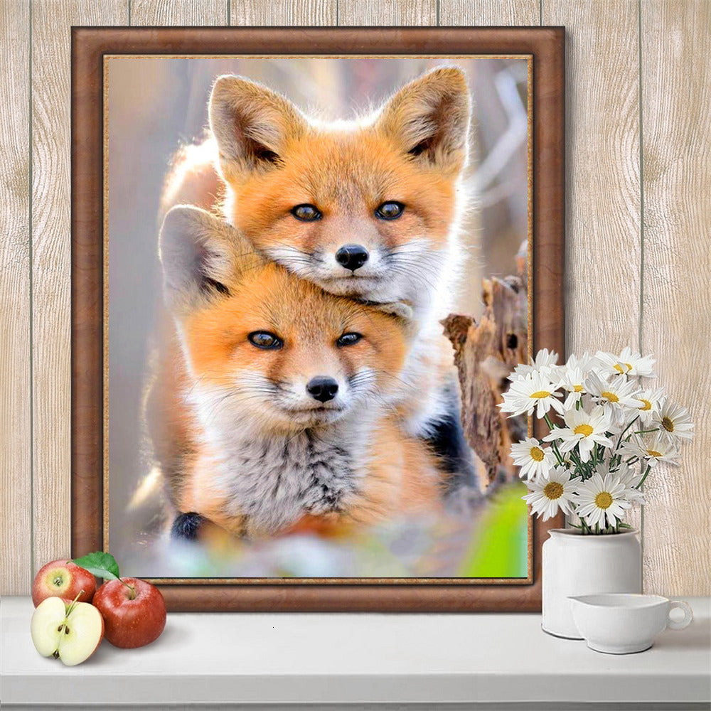 5D Diamond Painting Kit for Home Decor - Fox Design, Multiple Sizes