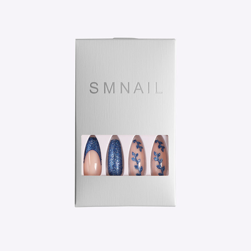 Blue & Pink Ballet Coffin Press-On Nails