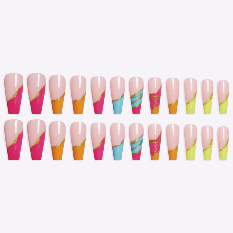 Coffin Nail Art Press-On Set - Colorful