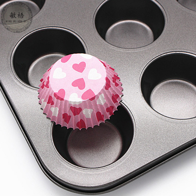Nonstick Cake Mold 12-Well Carbon Steel Baking Round Pan