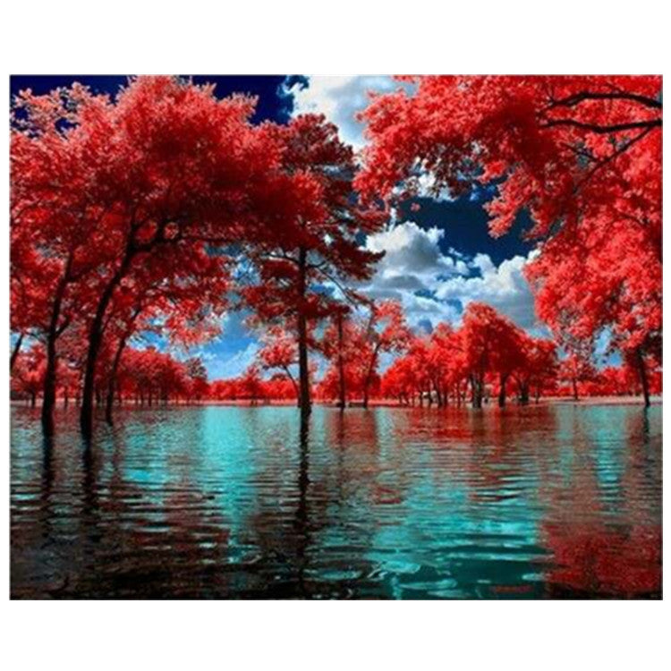 DIY Red Leaf Tree Diamond Painting Kit 30x40cm Home & Garden Crafts