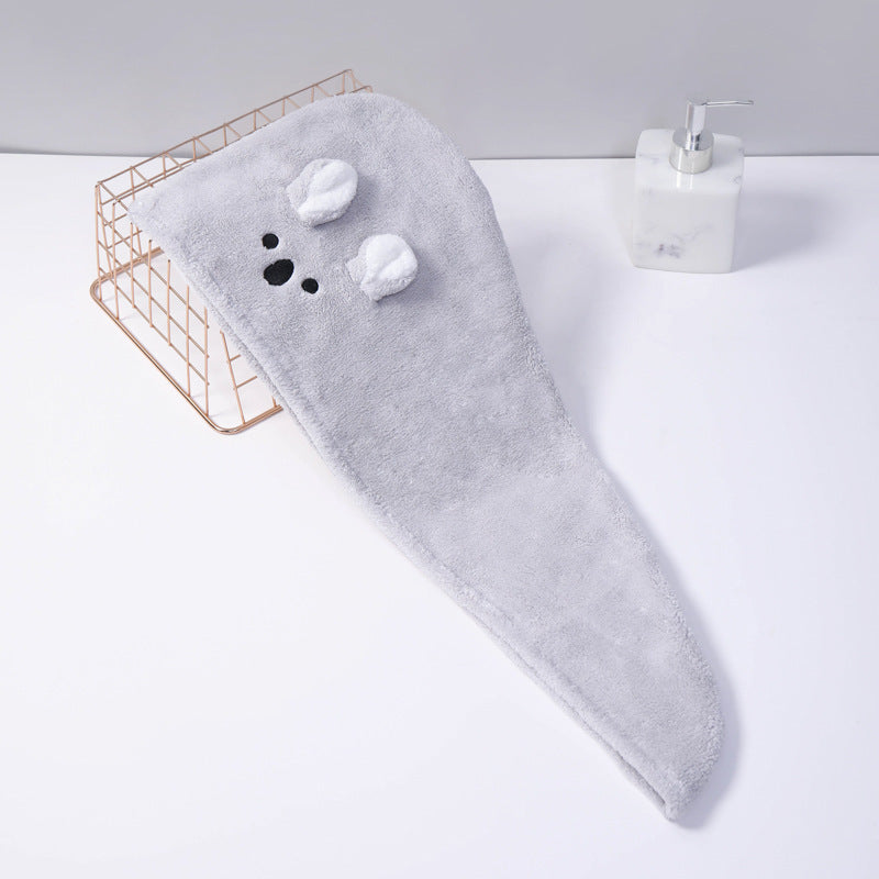 Cartoon Bunny Ears Dry Hair Cap with Headband - Multiple Colors