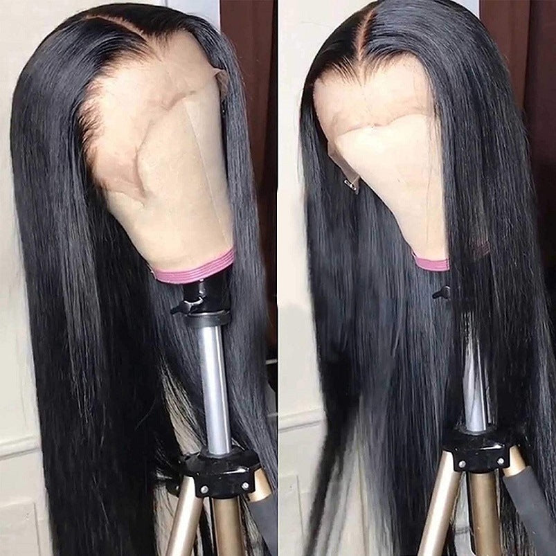 European & American Synthetic Lace Front Wig for Women - Long Straight Hair, Multiple Sizes