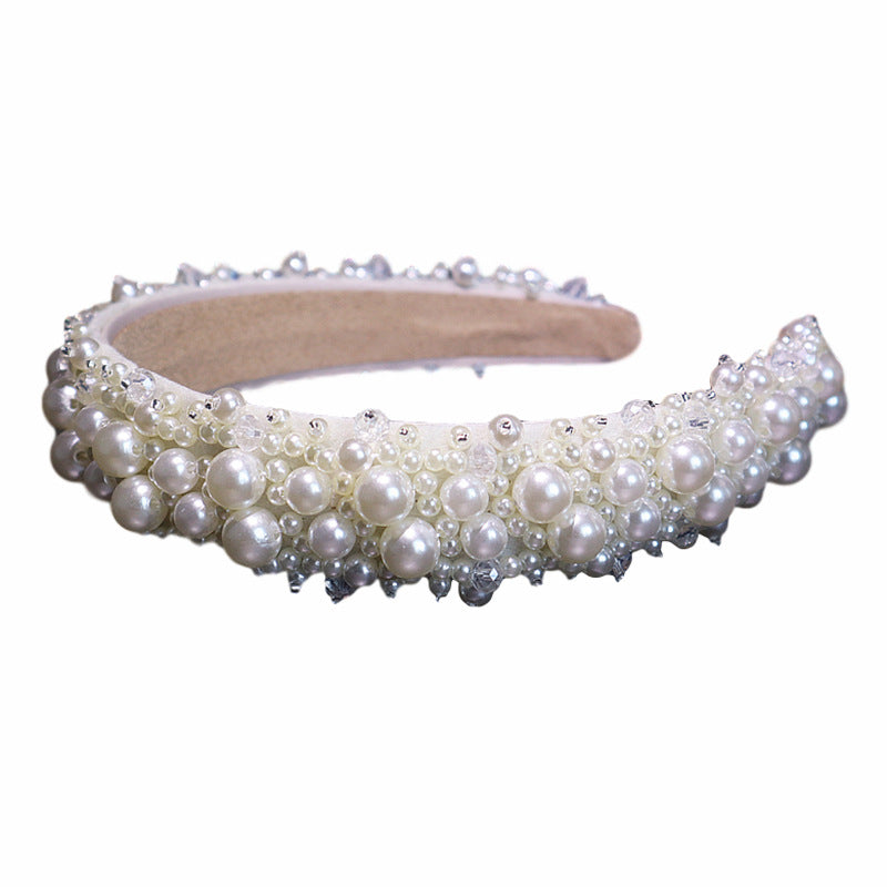 Handmade Beaded Bridal Hairband Wide Headband Wedding Accessories