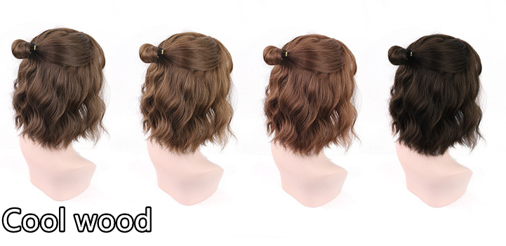 Full Head Cosplay Corn Perm Wig for Ladies - Short Curly Korean Style