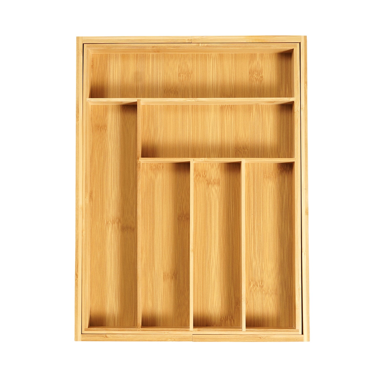 Bamboo Retractable Knife Drawer Storage Box - Natural Finish, 45L