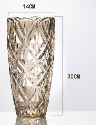 European Golden Crystal Glass Vase - Creative Home Decor Flower Display
