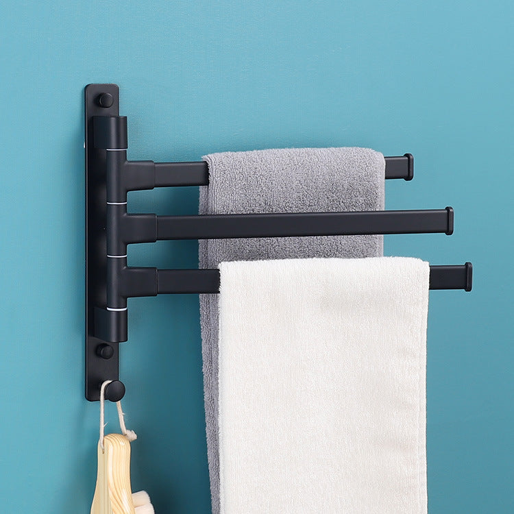 Wall-Mounted No-Drill Towel Rack for Bathroom, Space Aluminum, Modern Design