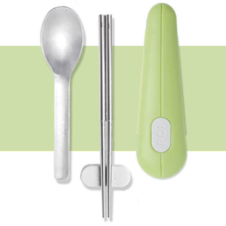 Stainless Steel Travel Chopsticks and Spoon Set - Portable Dining Utensils for Students and Travel