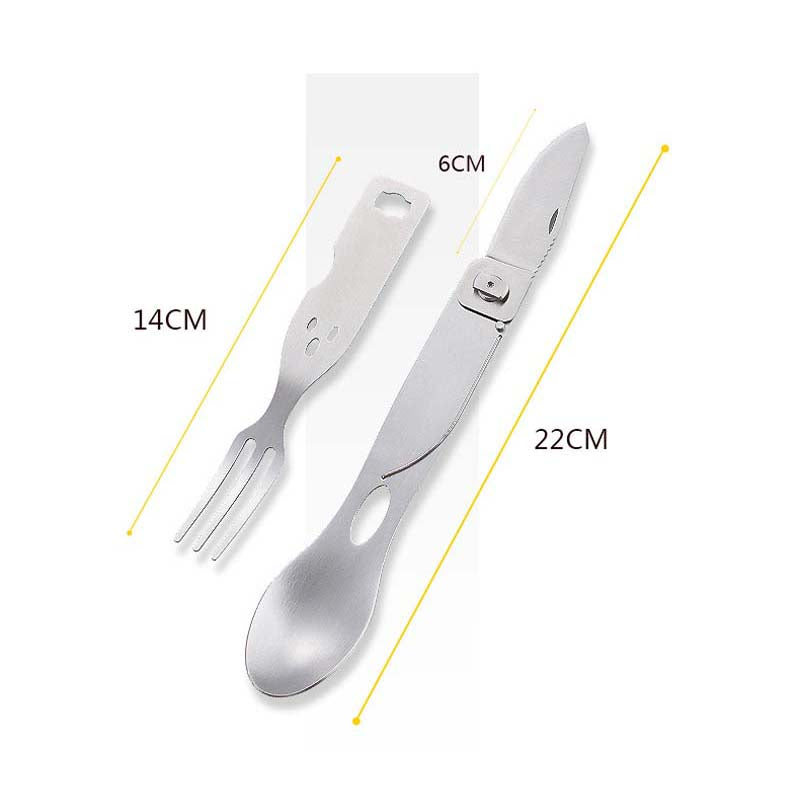 Stainless Steel Portable Tableware Set Fork Knife Spoon Combination Silver