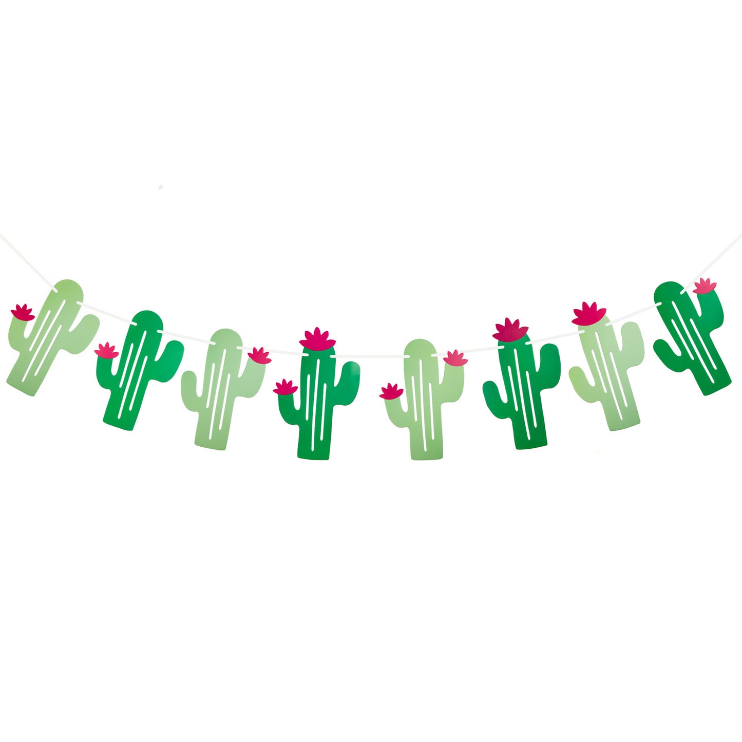 Hawaiian Theme Cactus Pull Flower Flag Decoration for Parties - Green