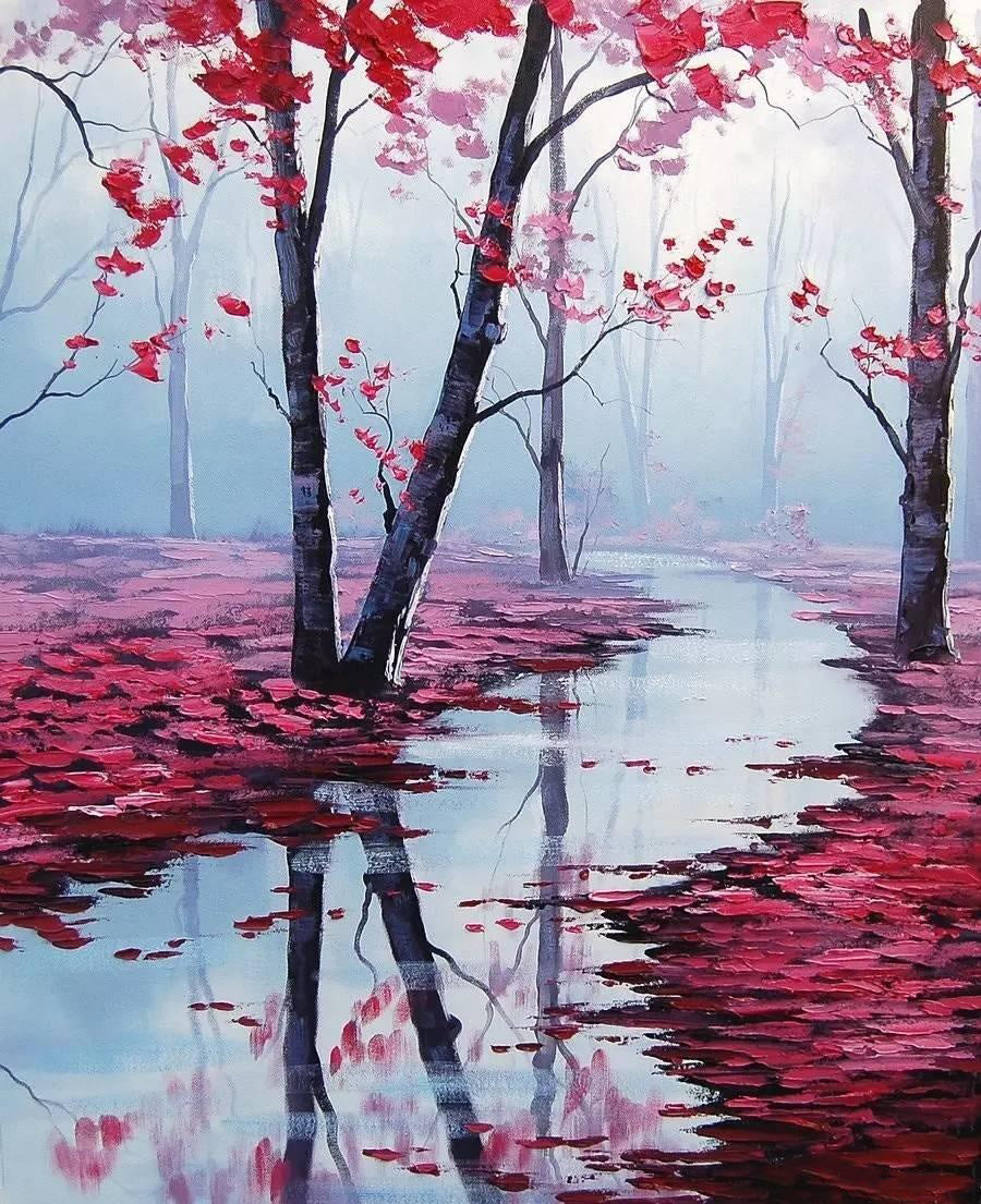 Digital Oil Painting Kit for Landscape Flowers - DIY Canvas Art