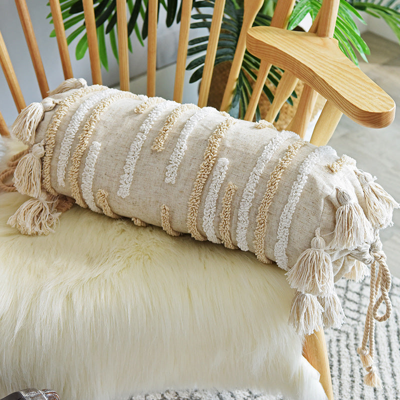 Tufted & Fringed Cotton Pillowcase Set with Multiple Sizes – Home & Garden