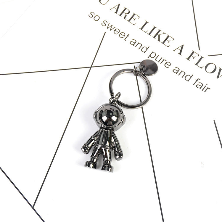 Handmade 3D Astronaut Space Robot Keychain Alloy Gift for Man Friend