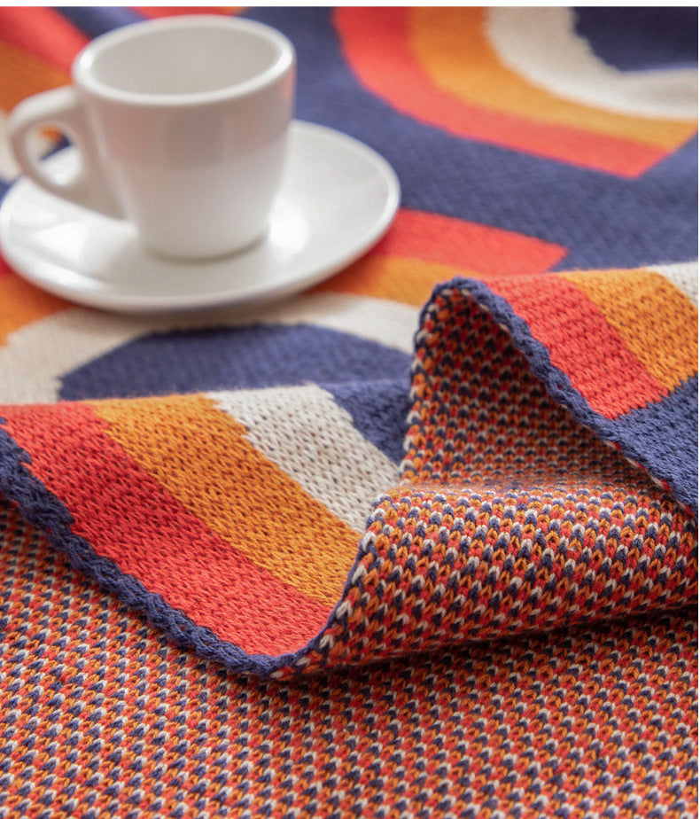 Cotton Rainbow Bohemian Throw Blanket 130x160cm Nordic Home Decor