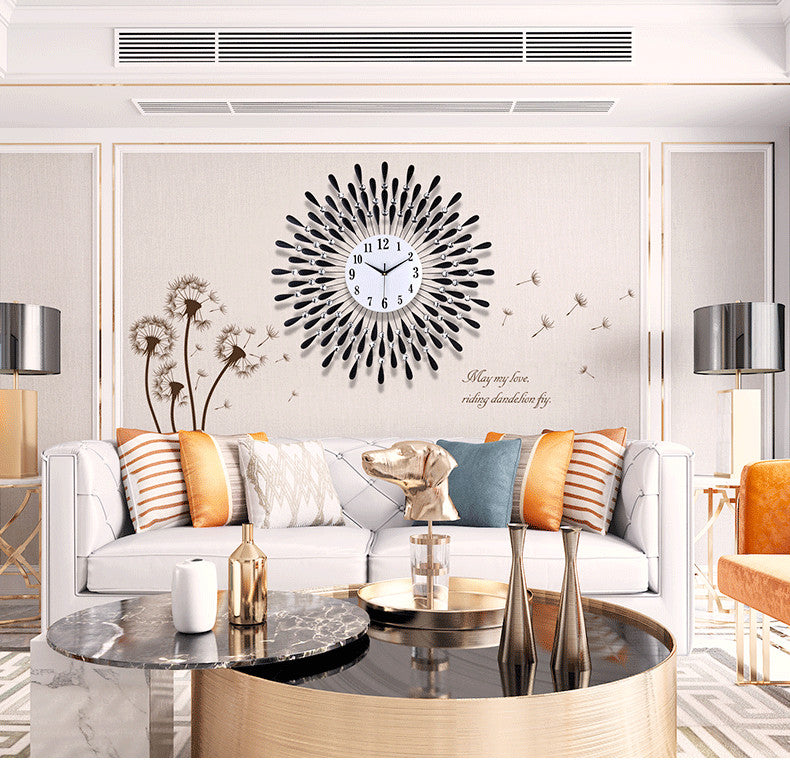 Wrought Iron Wall Clock Decoration - Creative Craft Clock for Home & Garden