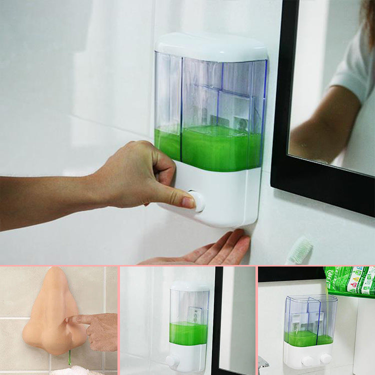 Wall Mounted Soap Dispenser Holder Modern Hand Press Bathroom Storage