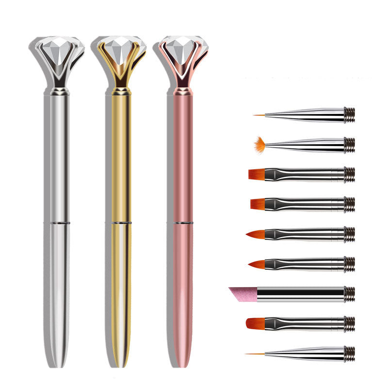 Diamond Quartz Nail Art Pen Set with 9 Pens