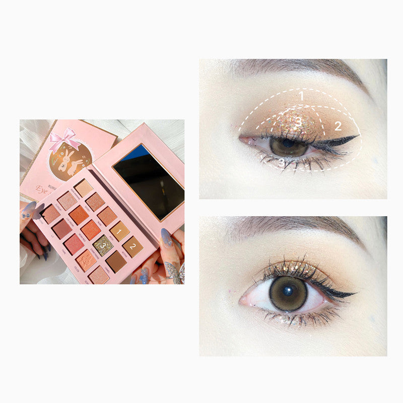 Colorful Eyeshadow Palette with 15 Shades - Matte & Pearly Finishes for Makeup