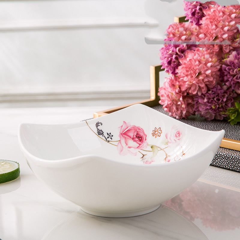 Nordic Style Ceramic Salad Bowl Set with Multiple Colors