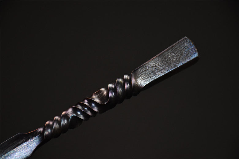 Longquan Tea Knife 170mm Stainless Steel Kitchen Utensil with Leather Case
