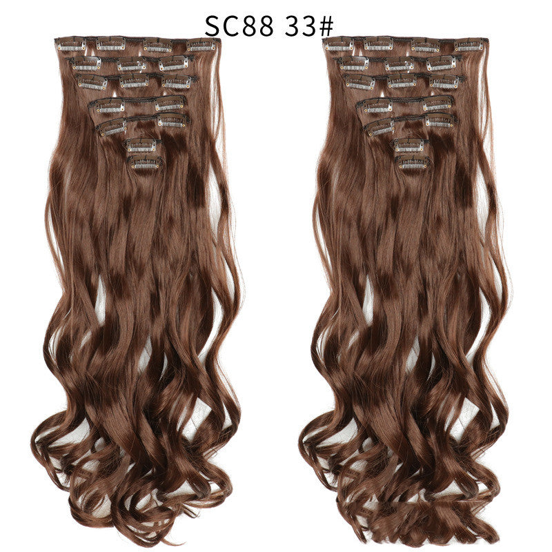 Long Curly Clip-In Hair Wig Patch for Women - High Temperature Silk, Natural Look