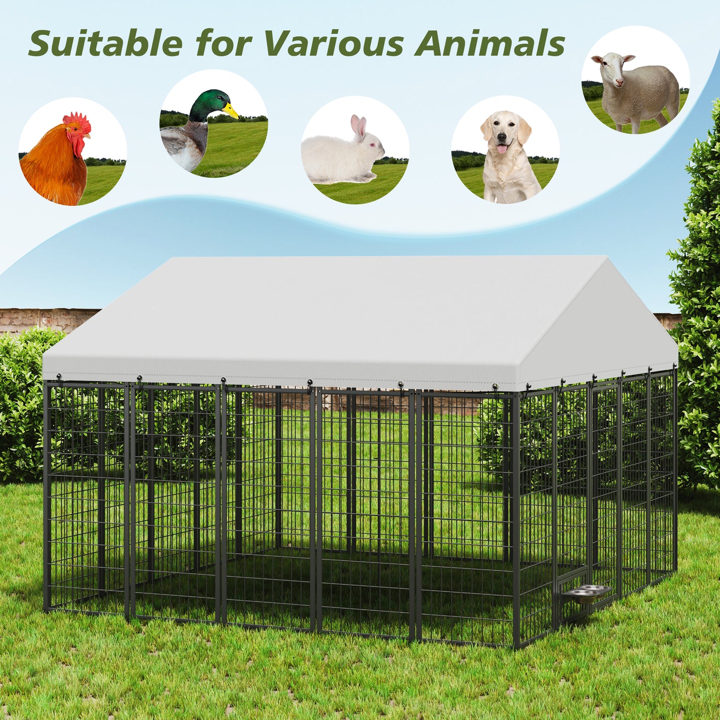 Large Dog Kennel Outdoor Pet Pens Dogs Run Enclosure Animal Hutch