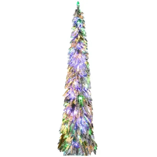 7 Ft Artificial Christmas Tree with LED Lights - Green
