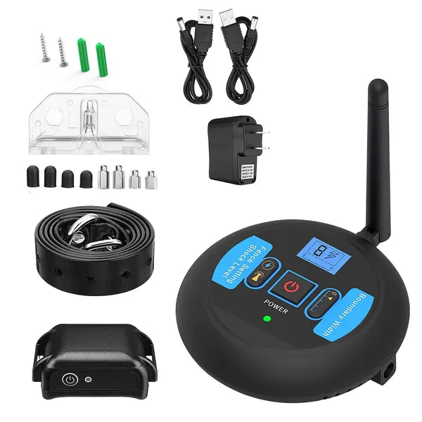 Wireless Dog Fence Containment System with Adjustable Boundary and Shock Collar - Small to Large Dogs