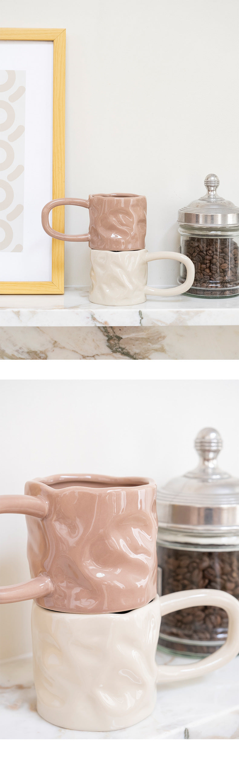 Solid Color Porcelain Coffee Cup 301-400ml Modern Kitchenware