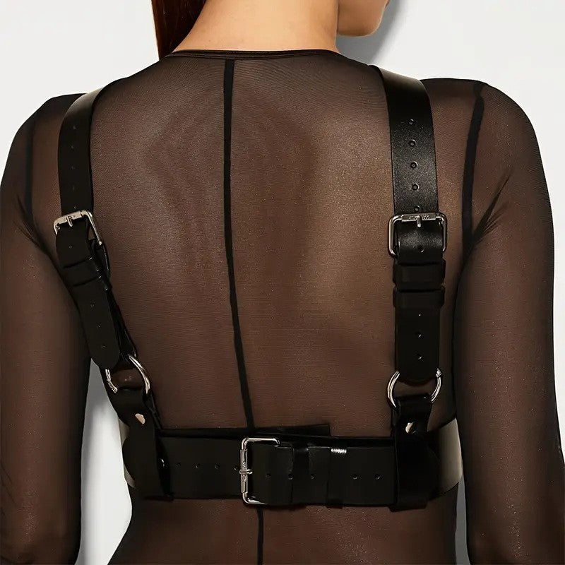 Leather Waist Cincher Shapewear Dress Up Nightclub Props for Adults