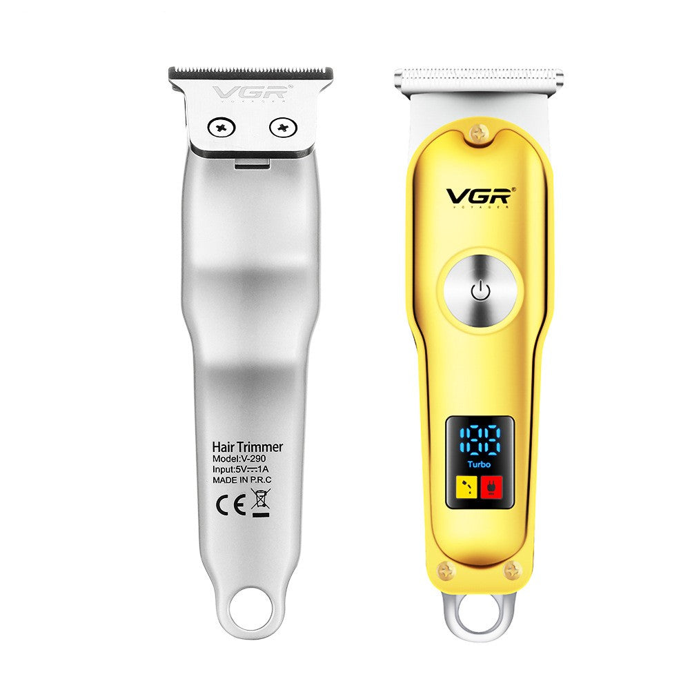 Portable Hair Clipper with LCD Display USB Charging Dual Purpose Grooming Tool V-290 Gold