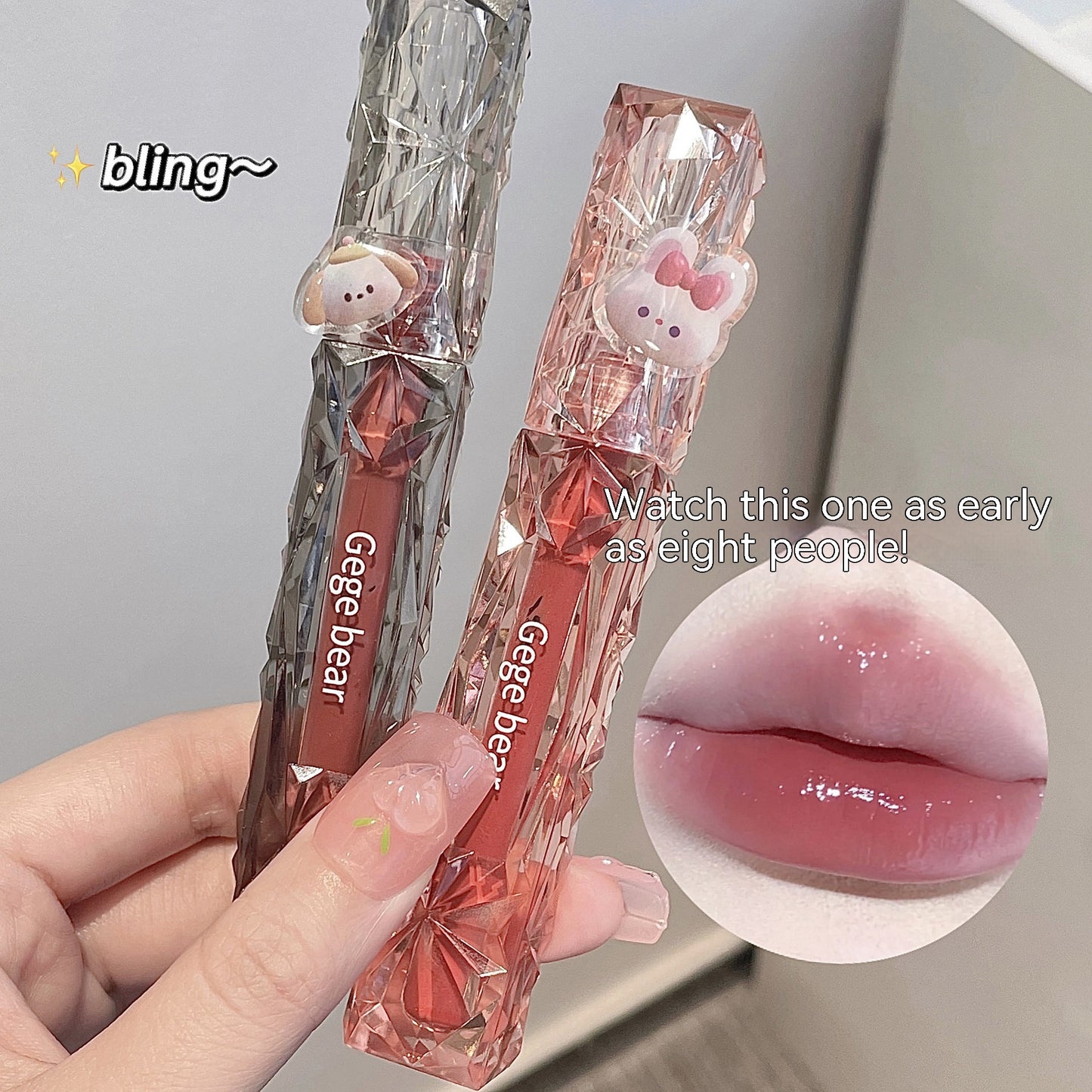 Crystal Lip Lacquer - Transparent Diamond Light Mirror Lip Gloss