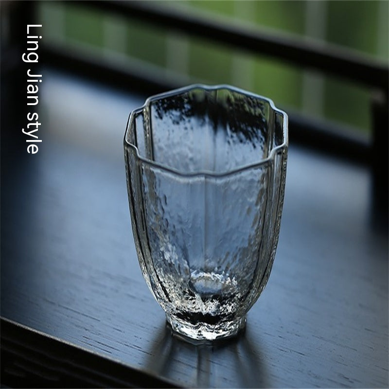 50ml Transparent Glass Tasting Cup with Hammer Pattern - Creative Drinkware
