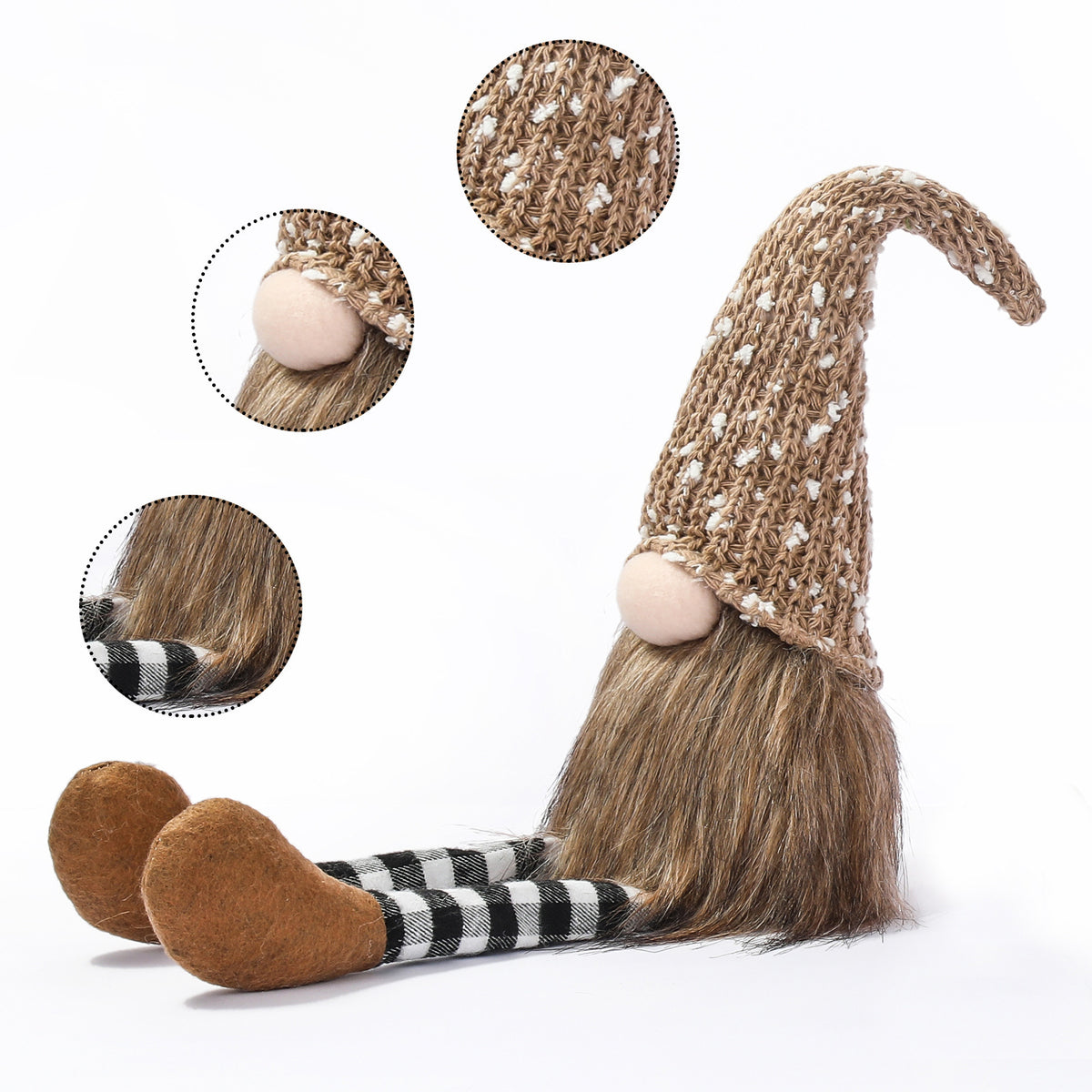 Festive Knitted Wool Doll for Christmas Decoration - Long Legs Home Decor