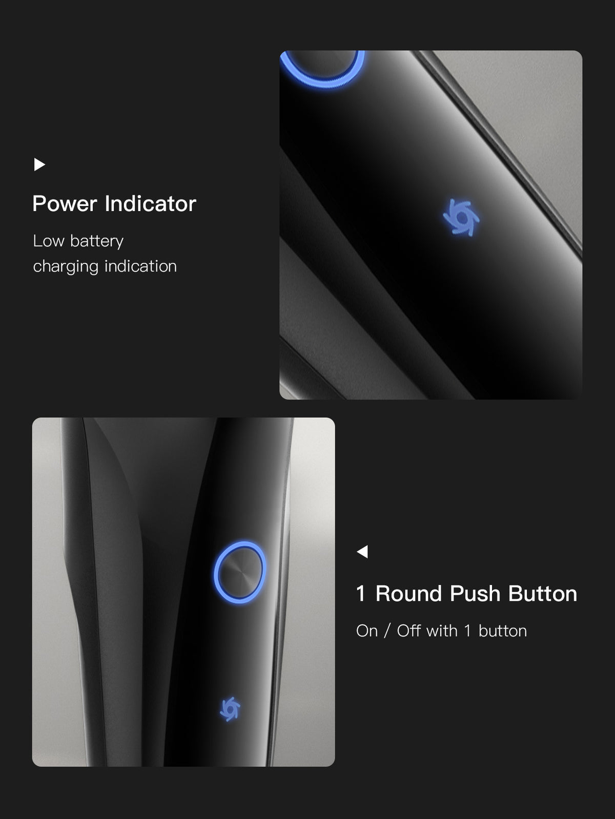 Rechargeable Electric Shaver with Floating Cutter Head - Black