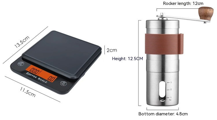 Portable Coffee Maker Set with Hand Grinder and Accessories - Suitcase Packaging