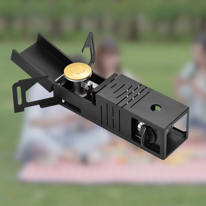 Portable Folding Gas Stove for Camping Outdoor Cooking Black