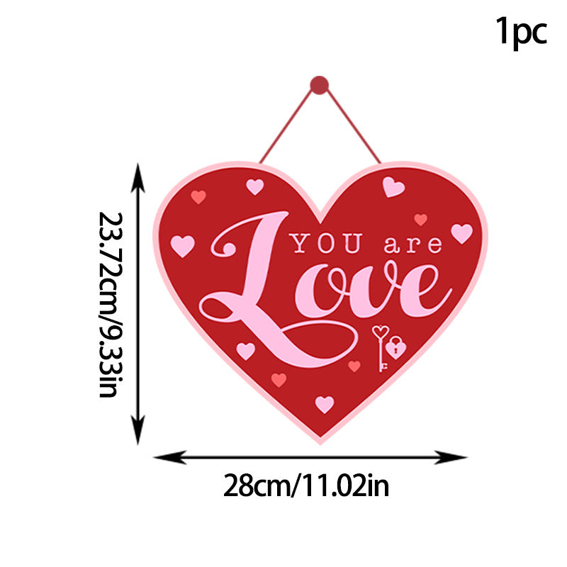 Valentine's Day Multi-Pink Love Pendant Set for Festive Decor