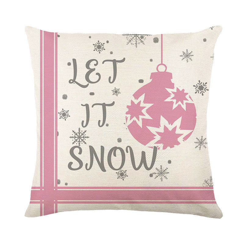 Christmas Pillowcase Home Decor Letters 45x45cm Holiday Cushion Cover