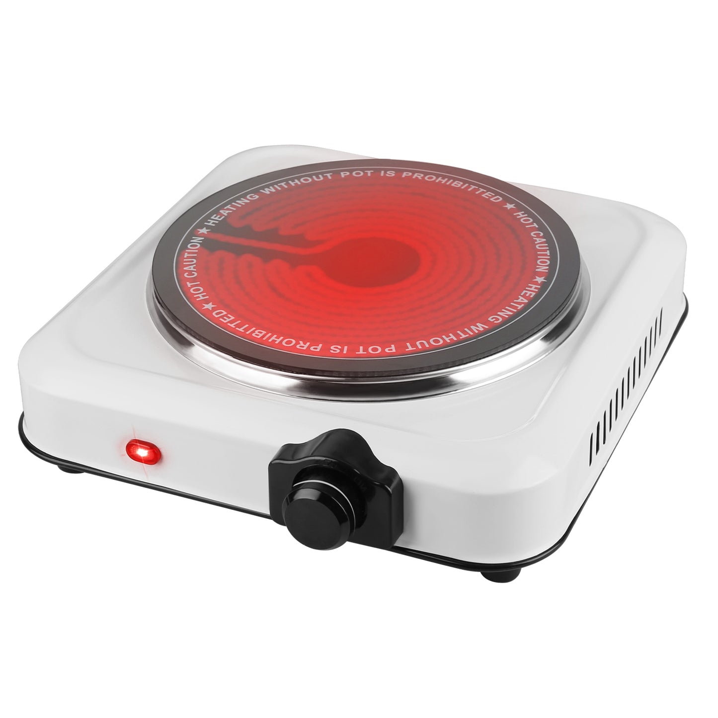 Portable Infrared Single Burner Hot Plate with 7.5in Glass Cooktop 1200W Stepless Temp Control
