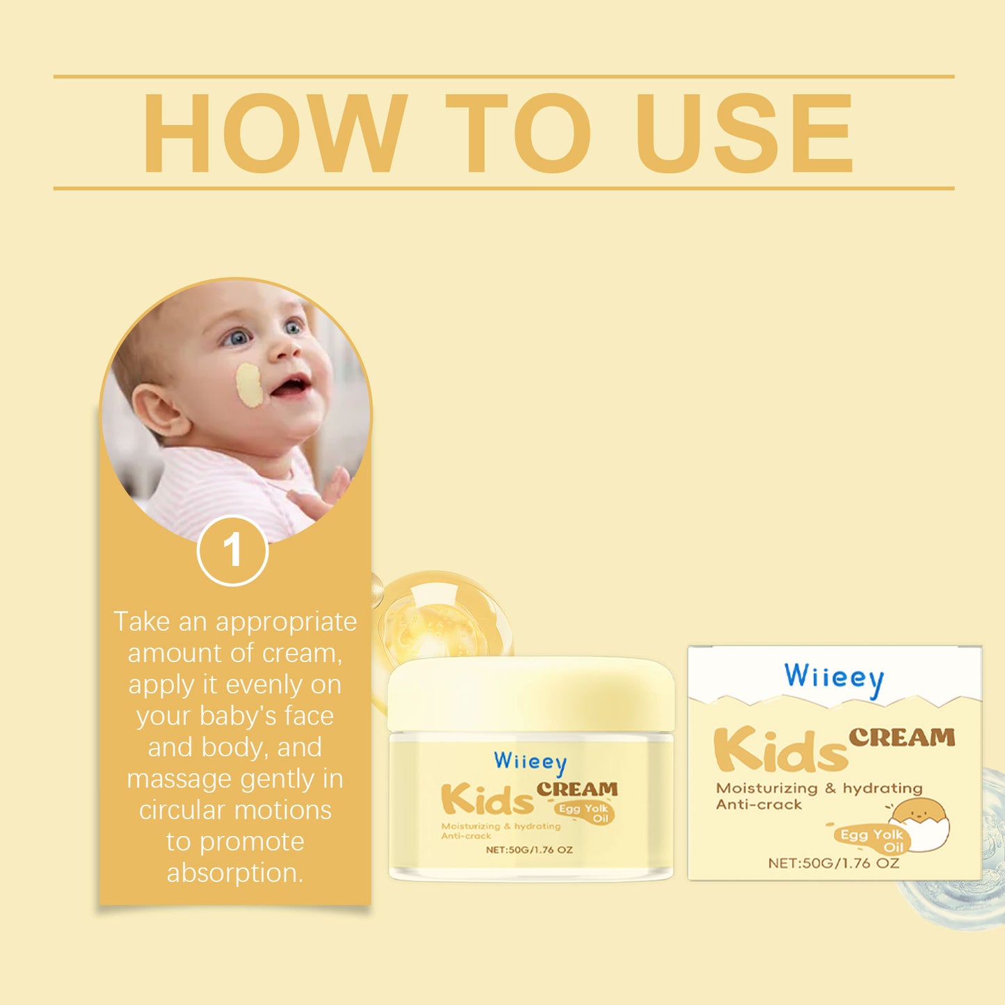 Gentle Children's Moisturizing Facial Cream for Daily Skin Care - 50g