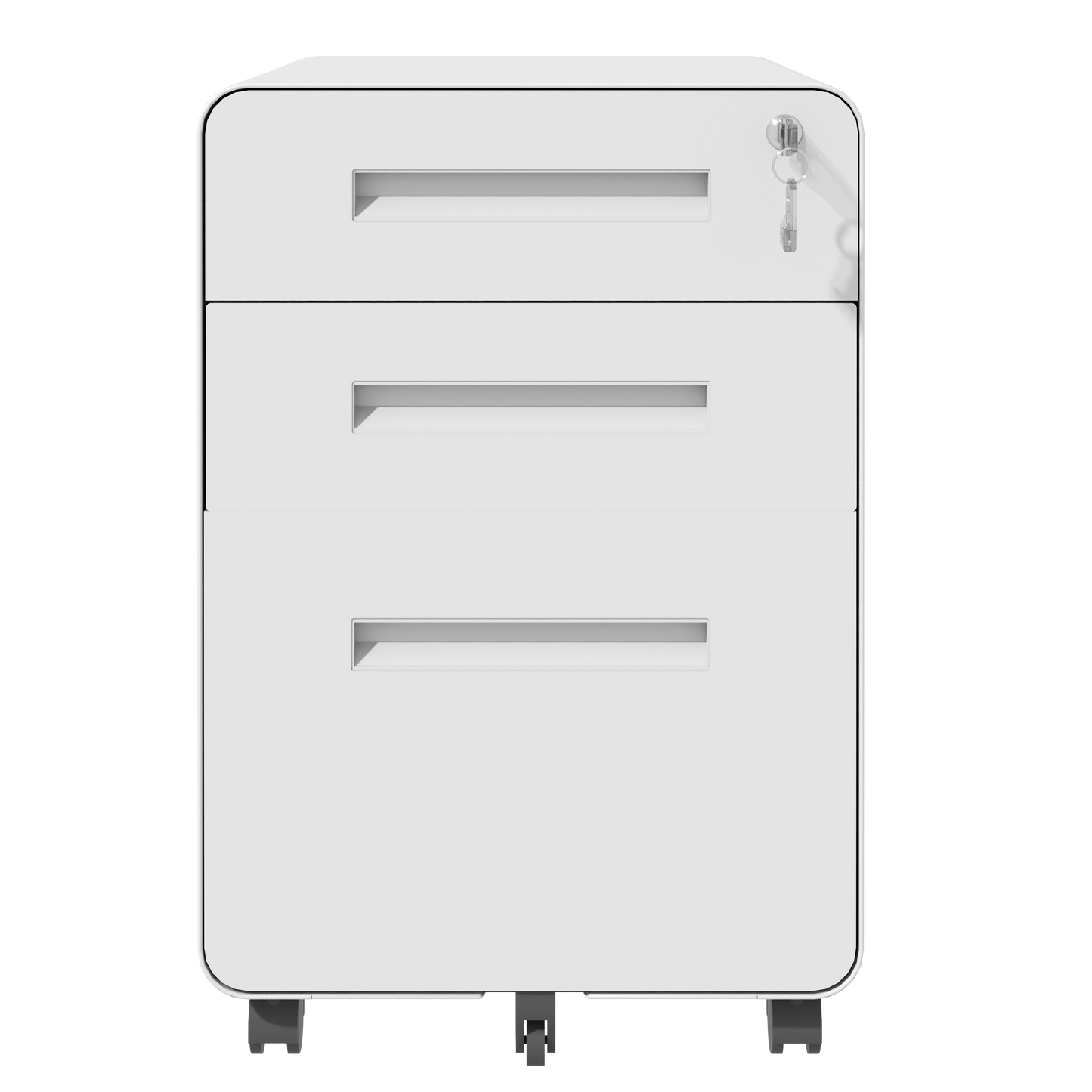3-Drawer Wide Mobile File Cabinet With Lock, All-Steel Metal Storage